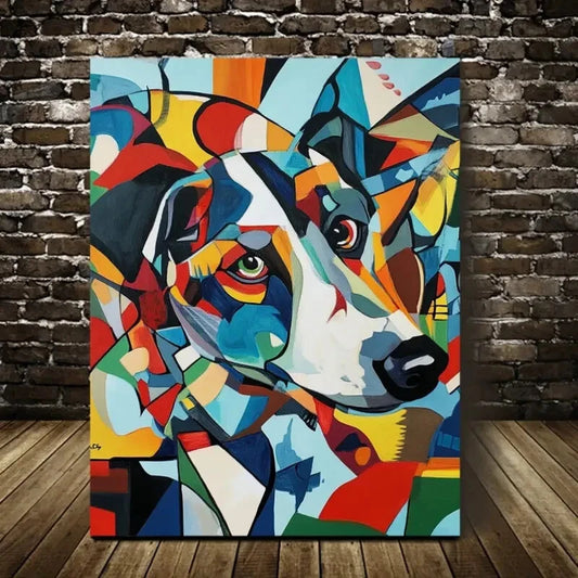 Beautiful Abstract Springfield Hound Dog Painting 40x60cm Metal Print Ready to Hang