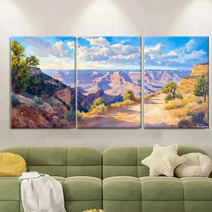 3pcs Grand Canyon Painting Colorado Landscape Metal Print Ready to Hang Art