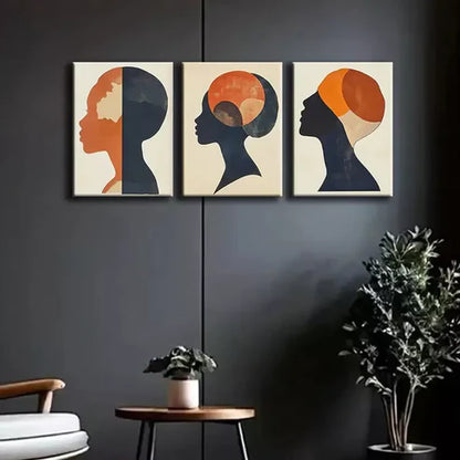 3pcs Female Silhouette Canvas Framed 60x90cm - High Quality Print 100% Australian Made Wall Canvas Ready to Hang