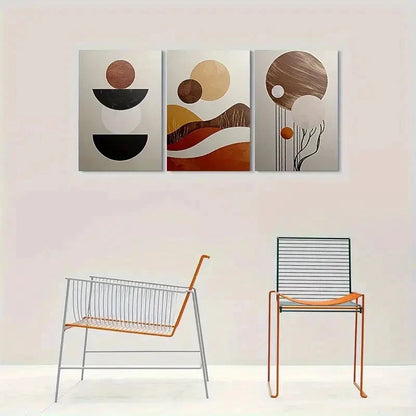 3pcs Modern Geometric Painting Patterns Metal Print Ready to Hang Art