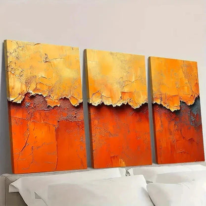 3pcs Orange Canvas Abstract Wall Art Set Canvas Unframed – High Quality Print 100% Australian Made Wall Canvas