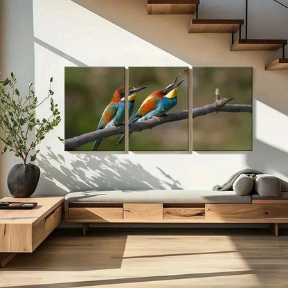 3pcs Bird On A Branch Animal Painting Wall Art Set Canvas Framed 40x60cm - High Quality Print 100% Australian Made Wall Canvas Ready to Hang