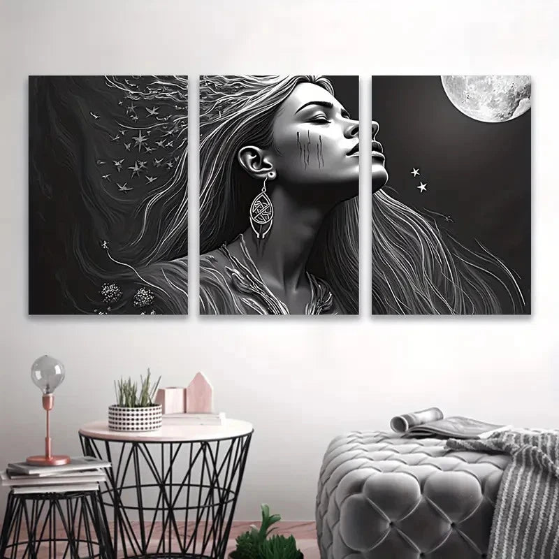3pcs Black And White Picture Wall Art Set Canvas Framed 40x60cm - High Quality Print 100% Australian Made Wall Canvas Ready to Hang
