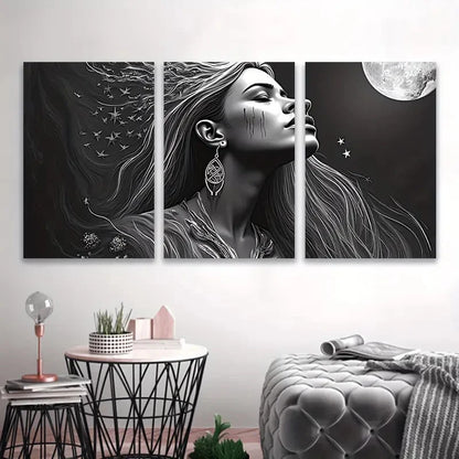 3pcs Black And White Picture Wall Art Set Canvas Framed 40x60cm - High Quality Print 100% Australian Made Wall Canvas Ready to Hang