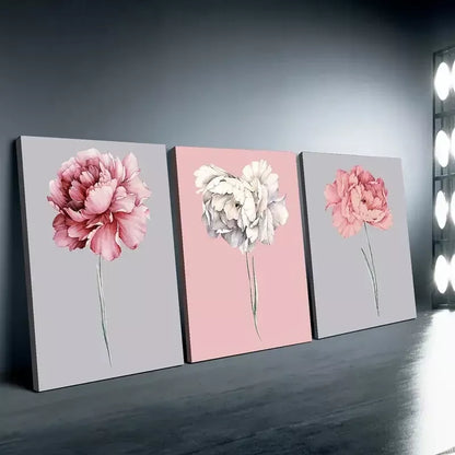 3pcs Modern Minimalist Floral  Wall Art Set Canvas Framed 50x70cm - High Quality Print 100% Australian Made Wall Canvas Ready to Hang