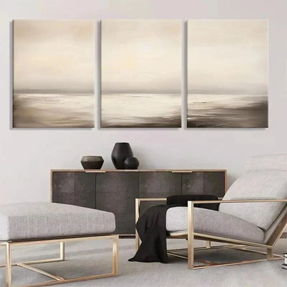 3pcs Calm Ocean Tones Minimalist Décor Perfect Wall Art Set Canvas Framed 60x90cm - High Quality Print 100% Australian Made Wall Canvas Ready to Hang
