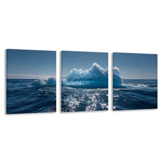 3pcs Ocean Wave Minimalist Beach House Decor  Wall Art Set Canvas Framed 60x90cm - High Quality Print 100% Australian Made Wall Canvas Ready to Hang