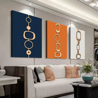 3pcs Abstract and Geometric Art Canvas Framed 60x90cm - High Quality Print 100% Australian Made Wall Canvas Ready to Hang