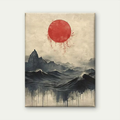 Japanese Wave Haiku Metal Print Ready to Hang 60x90cm Metal Print Ready to Hang