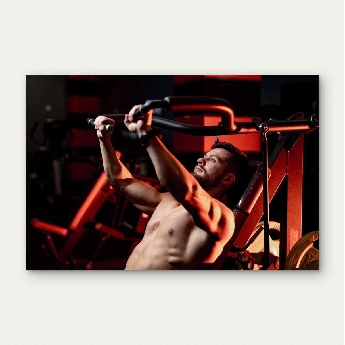 Incline Chest Press Fitness Motivation 5mm Plastic Poster Ready to Hang 90x60cm