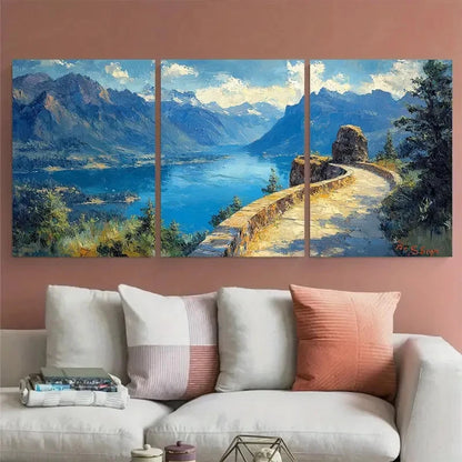 3pcs Beacon Rock State Park Columbia River Gorge Wall Art Set Canvas Framed 50x70cm - High Quality Print 100% Australian Made Wall Canvas Ready to Hang