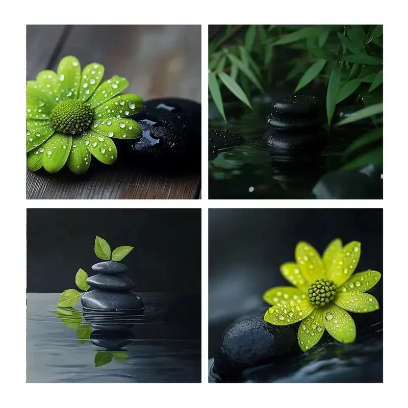 4pcs Deco Floral Canvas Wall Art Set Wall Art Canvas Framed