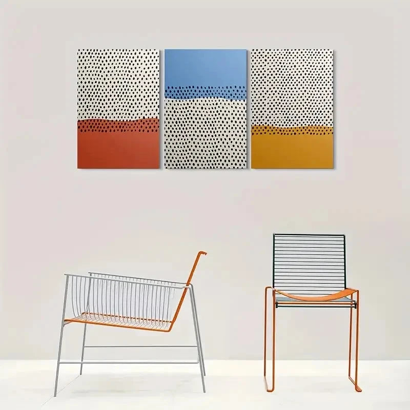 3pcs Modern Abstract Vibrant Colors Metal Print Ready to Hang Art