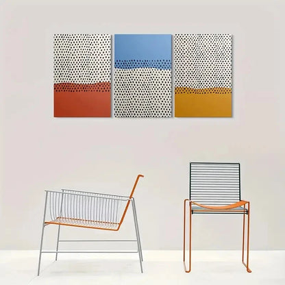 3pcs Modern Abstract Vibrant Colors Metal Print Ready to Hang Art