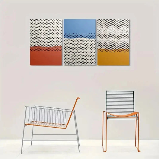 3pcs Modern Abstract Vibrant Colors Metal Print Ready to Hang Art