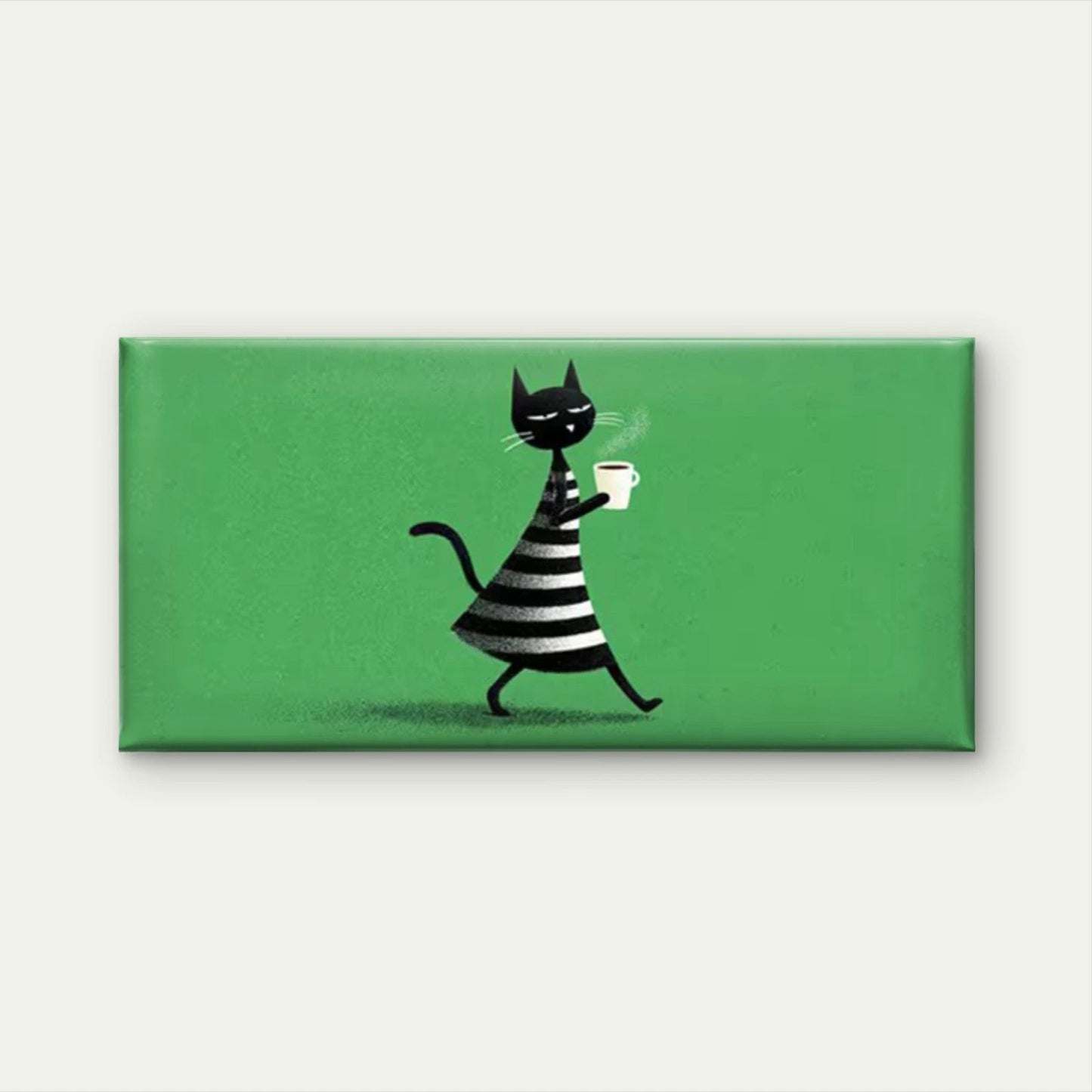 Minimalist Black Kitten Wall Art Canvas Office Home Room Framed 120x60cm