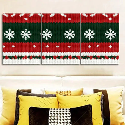 3pcs Christmas sweater pattern Wall Art Set Canvas Unframed - High Quality Print 100% Australian Made Wall Canvas