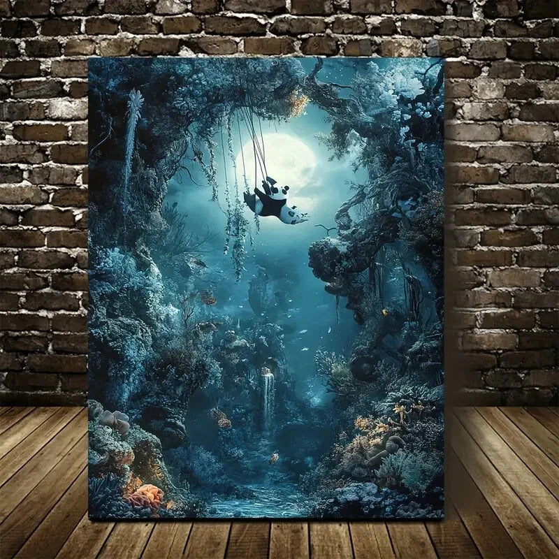 Enchanting Underwater Coral Reef Scene 40x60cm Metal Print Ready to Hang