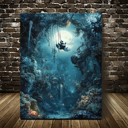Enchanting Underwater Coral Reef Scene 40x60cm Metal Print Ready to Hang
