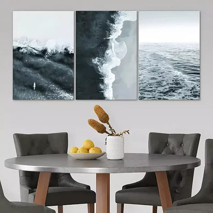 3pcs Ocean Waves View Canvas Framed 60x90cm - High Quality Print 100% Australian Made Wall Canvas Ready to Hang