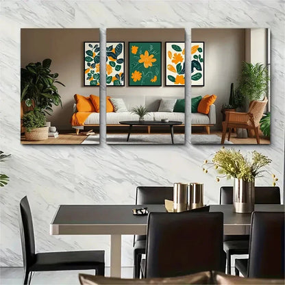 3pcs Abstract Floral Print Matisse Leaf Print Metal Print Ready to Hang Art