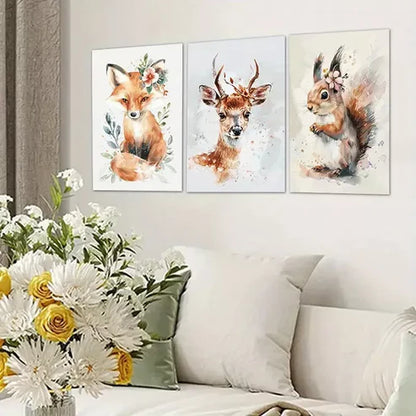 3pcs Farmhouse Animal Nursery Canvas Framed 60x90cm - High Quality Print 100% Australian Made Wall Canvas Ready to Hang