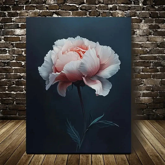Elegant Carnation Flower Botanical Painting  40x60cm Metal Print Ready to Hang