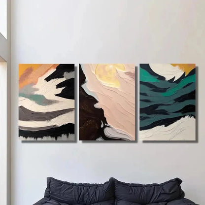 3pcs Color abstract art, interesting color Metal Print Ready to Hang Art