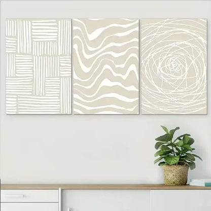 3pcs White Abstract Wall Art Set Canvas Unframed - High Quality Print 100% Australian Made Wall Canvas