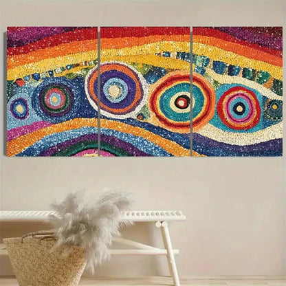 3pcs Vibrant Abstract Aboriginal Wall Art Set Canvas Unframed - High Quality Print 100% Australian Made Wall Canvas