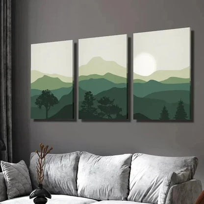3pcs Abstract Natural Mountains Landscape  Wall Art Set Canvas Unframed - High Quality Print 100% Australian Made Wall Canvas