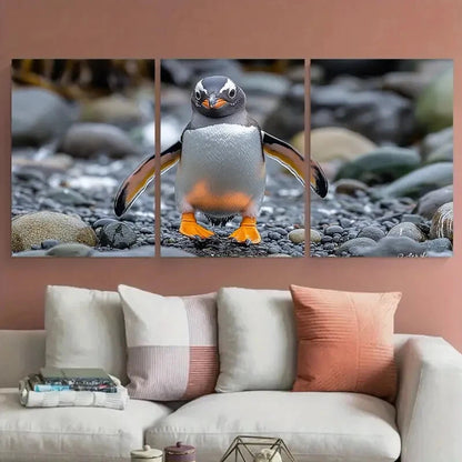 3pcs Humboldt Penguin Wildlife Photography Metal Print Ready to Hang Art