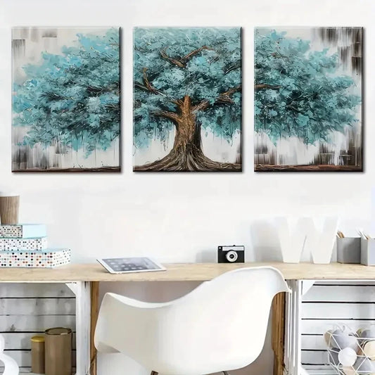 3pcs Tree Of Life Abstract Modern Perfect Wall Art Set Canvas Framed 40x60cm - High Quality Print 100% Australian Made Wall Canvas Ready to Hang
