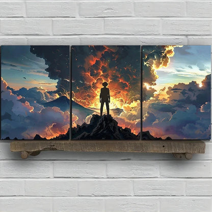 3pcs Volcanic Eruption Clouds Metal Print Ready to Hang Art