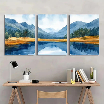 3pcs Ireland Painting Wicklow Mountains Art Metal Print Ready to Hang Art