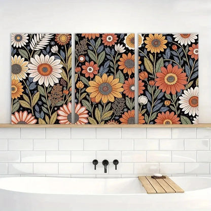 3pcs Painting Abstract Boho Colorful Metal Print Ready to Hang Art