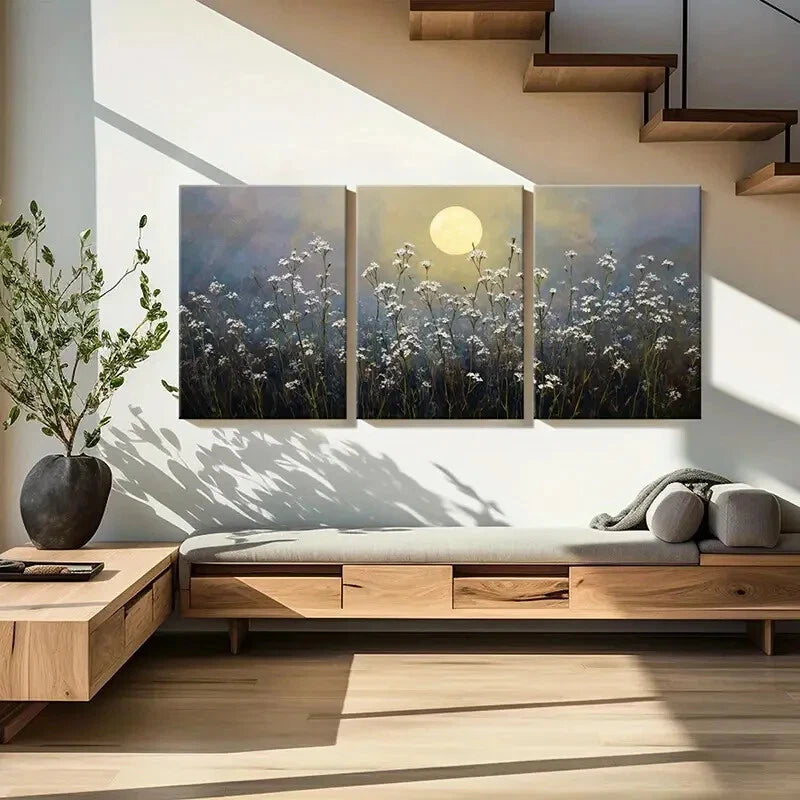 3pcs Romantic Night Sky Dreamy Landscape Metal Print Ready to Hang Art