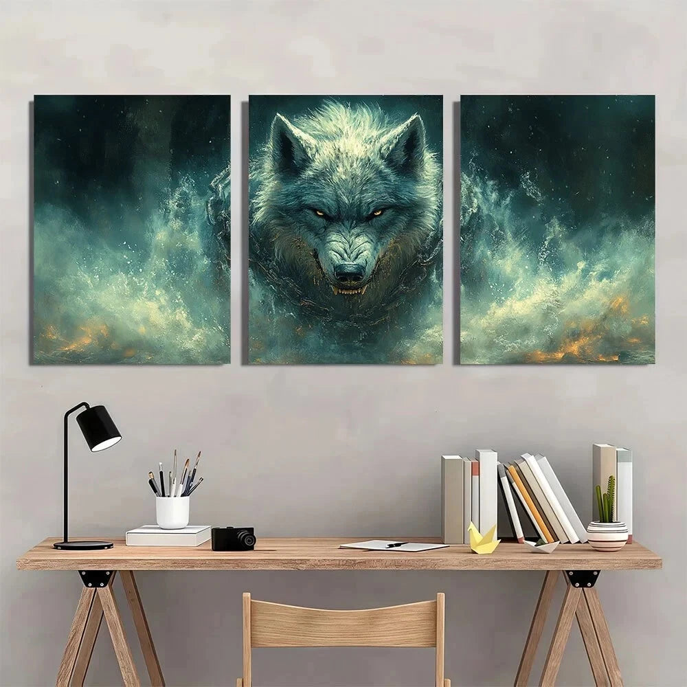3pcs Broken Chains Matte Mythology Metal Print Ready to Hang Art