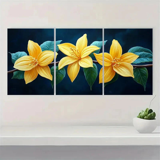 3pcst Ylang Ylang Art Plant Painting Art Metal Print Ready to Hang Art