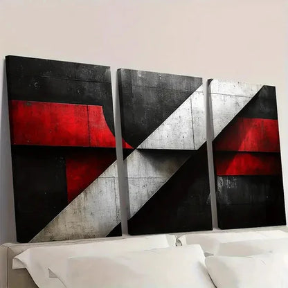 3pcs Black & White Geometric Design, Y Wall Art Set Canvas Unframed - High Quality Print 100% Australian Made Wall Canvas - Bella Home Decor