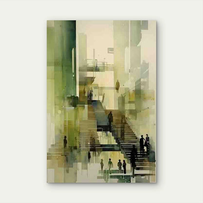Abstract Urban Staircase Metal Print Ready to Hang