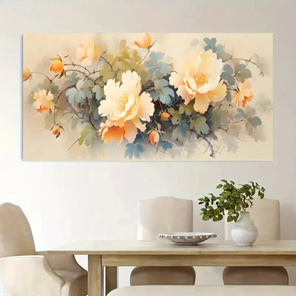 Yellow Golden Rose Flowers wall canvas office home room framed 120x60cm - Bella Home Decor