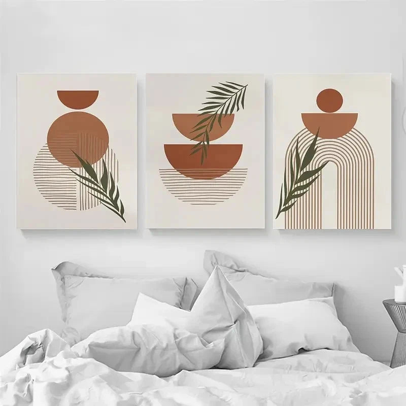 3pcs Abstract Geometric Pattern Metal Print Ready to Hang Art