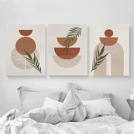 3pcs Abstract Geometric Pattern Metal Print Ready to Hang Art