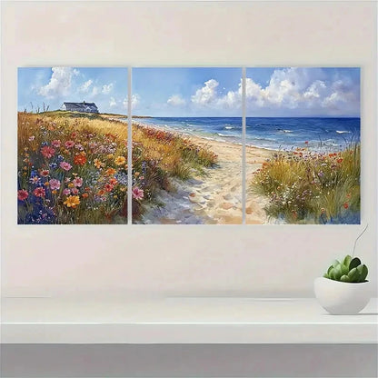 3pcs Coastal Watercolor Print Province Town Metal Print Ready to Hang Art