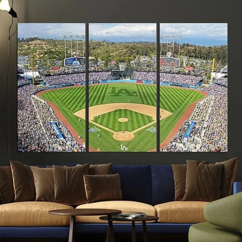 3pcs Baseball Stadium LA Stadium Print Metal Print Ready to Hang Art