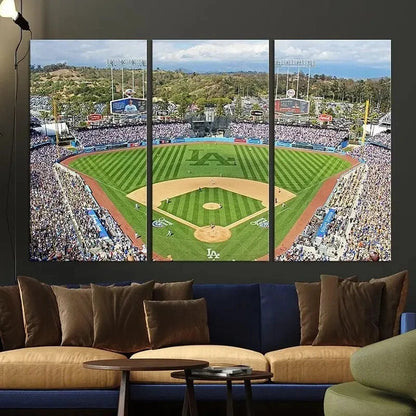 3pcs Baseball Stadium LA Stadium Print Metal Print Ready to Hang Art