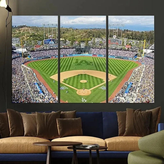 3pcs Baseball Stadium LA Stadium Print Metal Print Ready to Hang Art