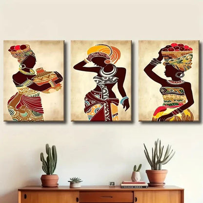 3pcs Colorful Abstract Women Beauty Wall Art Set Canvas Unframed - High Quality Print 100% Australian Made Wall Canvas