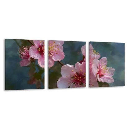 3pcs Floral Painting with Pink & Flowers     Wall Art Set Canvas Framed 60x90cm - High Quality Print 100% Australian Made Wall Canvas Ready to Hang